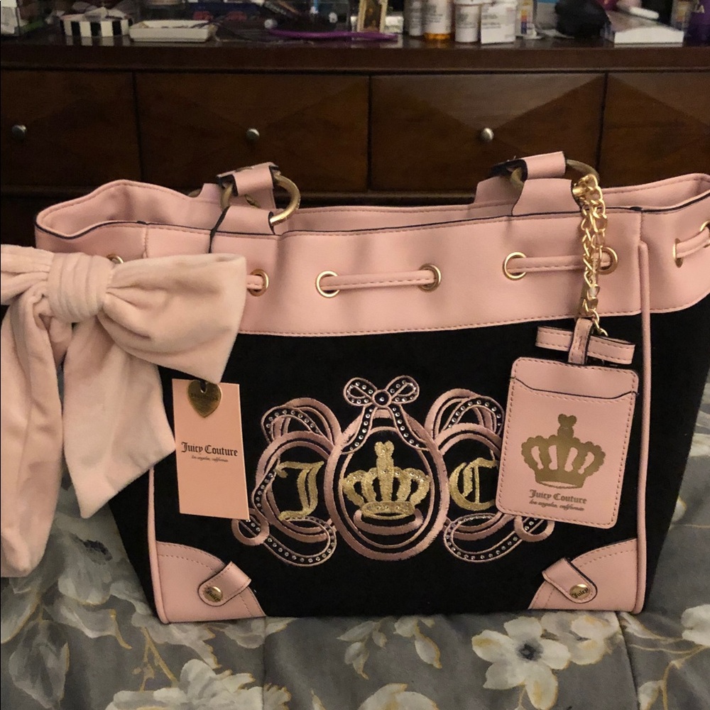 Juicy Couture Juicy Lovers Club Black and Pink Daydreamer Tote Bag